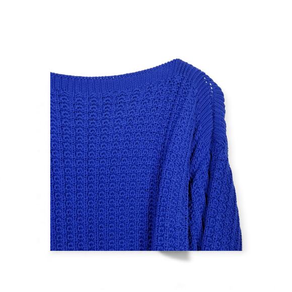 LAFAYETTE 148 NEW YORK Sweater Cotton Silk Blend in Lapis Blue RET $798 - XL - Picture 7 of 10